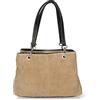 Chicca Borse Borsa da donna borsa in pelle scamosciata borsetta italiana - Fango