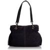 Chicca Borse Borsa a mano pochette da donna in pelle scamosciata 32 x 20 x 14 cm - Mod. Dafne