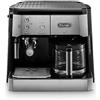 De'Longhi Macchina da caffè combinata De'Longhi BCO 421.S — macchina da caffè con portafiltro espresso e funzione filtro con beccuccio per schiumare il latte, caraffa in vetro e sistema di filtraggio dell'acqua