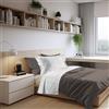 PENSIERI DELICATI Completo Letto 1 Piazza e Mezza 100% Cotone, Completo 180x300 Comprensivo di Lenzuolo Sotto, Lenzuolo Sopra e 1 Federa a due Volant, Made in Italy, Fantasia Goccia Beige