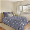 PENSIERI DELICATI Copriletto 220x280 cm, Telo Singolo 100% Cotone Pique, Ideale Come Telo Arredo, Coperta Salva Letto 1 Piazza e Mezza, Fantasia Palla Grigio, 100% Made in Italy