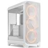 Fractal Design Meshify 3 RGB White Tempered Glass Clear Tint - High Airflow PC Gaming Case - Mesh Front Panel - Three ARGB Momentum 14 Gen 2 Fans Included