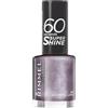 Rimmel London 60 Seconds Super Shine Smalto, Smalto asciugatura rapida, Colore vibrante, A lunga tenuta, 8 ml, 811 Hot Metal Love
