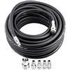 Ejoyous Tubo per Aria Compressa 15 m, Pneumatico Ø Interno 9,5 mm Ø Esterno 15 mm 900 PSI, in Gomma Con Attacco Rapido 1/4 - Prolunga Compressore Kit