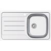 Edesa Lavello cucina con scolapiatti sinistro 1 seno VELETA SE 86 x 50 cm sopra piano di lavoro profondità 18 cm base fondo assorbente accessori inclusi colore grigio acciaio inossidabile