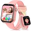 AIMIUVEI 4G Smartwatch Bambini, Orologio GPS Bambini con Chiamate Videochiamate, Chat Vocale, modalità Scuola, Doppia Fotocamera, Sveglia, Contapassi, IP68 Calcolatrice Smart Watch per Ragazzi e Ragazze, Rosa