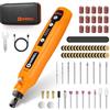 HARDELL Mini strumento rotante a batteria con LED, 5 velocità (5000-18000 giri/min), 3,7 V, set di attrezzi multifunzione con 69 accessori, set di incisione per resina, legno, vetro, fai da te