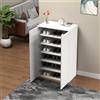 BAKAJI Scarpiera Salvaspazio con 2 Ante e 6 Ripiani Porta Scarpe in Legno 60x32x95cm