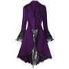 Dasongff Giacca medievale da donna gotico, palazzo vittoriano, cappotti vintage, vestito a maniche a tromba, in pizzo, carnevale, festa, cosplay, pieghettata, Steampunk, taglia grande
