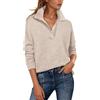 Dasongff Polo da donna con scollo a V e maniche lunghe Maglioni leggeri eleganti casual professionali basic maglioni in maglia top abiti autunnali
