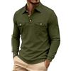 Dasongff Pullover in pile da uomo a maniche lunghe Pullover a collo a polo con chiusura lampo in pile Pullover in maglia invernale con tasca