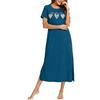 Jahetuul Camicia da Notte Donna Lunga Manica Corta con Stampa Cuori