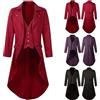 Dasongff Giacca Smoking Gotico Uomo Deguisement Vintage Medieval Costume Coda di Pie Adulto Cavaliere Steampunk Victoriano Cappotto Mi Lungo Cosplay Carnevale Rinascimento Blazer Uniforme Punk Retro