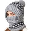 Dasongff Passamontagna in pile da donna, uomo, invernale, maschera da sci, multifunzione, balaclava cappello termico con cappuccio, berretto da tempesta, per sport all'aria aperta, taglia unica, grigio, Taglia