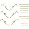 PunkTracker Anello da naso 20 G, 2 mm, 2,5 mm, 3 mm, zirconia cubica, con catena in acciaio chirurgico, piercing al naso per donne e uomini, Acciaio inossidabile, non noto