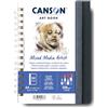 Canson - Professional Book - Carta Multitecnica - Grana fine - 300g/m² - Taccuino Spiralato - A4-21x29-7cm - Bianco - 28 fogli