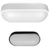 Botlighting BOT LIGHTING Plafoniera ovale con diffusore in PC 18W 1750lm IP65 in dotazione anello nero e bianco OVIEDO18O