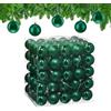 Relaxdays Palline di Natale, Set 100 Palle Albero, Addobbi Natalizi, ∅ 6 cm, Sfere in Plastica Opaca e Lucida, Verde