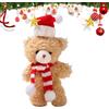 Generico Peluche 'orso di Natale, ornamenti 'orso di Natale, Sciarpa in peluche con orsetto bianco marrone, Forniture per feste per decorazioni per la casa in morbido peluche da 6,3 pollici per il compleanno d
