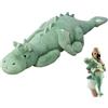 Suxdlan 43 pollici di peluche a forma di drago, simpatico cartone animato, con morbide e giganti, decorazione per bambini verde