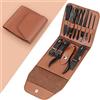 Teamkio 12pcs Manicure Set Pedicure Nail Clippers Set Viaggio Igiene Kit In Acciaio Inox Professionale Cutter Cura Set Forbici Pinzette Coltello Orecchio Pick Strumenti Kit Grooming con Custodia in