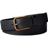 Calvin Klein Uomo Cintura Round Buckle 3,5 cm in Pelle, Nero (Black/Antique Brass), 105 cm