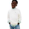 Tommy Hilfiger Bambino Pullover Cotton Cable con Scollo Rotondo, Bianco (Ivory Silk), 10 Anni
