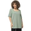 Ulla Popken Maglietta da Donna, Linea A, Scollo Carree, Mezza Manica, Verde Muschio Chiaro, 64 IT/66 IT