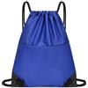 Dilwe Zaino con Coulisse Borsa Oxford Resistente all'acqua con Tasca con Cerniera 17x14 Pollici per Sport da Palestra Viaggi all'aria Aperta Zaino Leggero Unisex (Blu Reale)