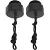 WRITWAA 2 Pezzi Coperchio valvola DIN Tappo Antipolvere per regolatore subacqueo - Protezione filettata in Metallo Nero con Cordino da 33 cm Compatibile con valvola bombola Subacquea Yoke, Diametro