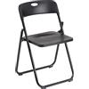 Baroni Home Sedia Pieghevole con Struttura in Acciaio e PVC, Seduta Salvaspazio Richiudibile con Piedini e Maniglia, da Viaggio, Cucina, Soggiorno, Camera da Letto, 74x43x49 cm, Nero