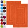 NatureMark Set di 2 Tappeti da Bagno 50x80 cm - Cotone Spugna 800 g/m² - Tappeti Bagno Spessi e Altamente Assorbenti - Asciugatura Rapida - Senza Base in Gomma - Terracotta