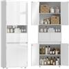 HOMCOM Mobile Bagno Alto Slim 170cm 2 Cassetti 60x30x170 cm Bianco Lucido | Mobiletto Bagno Salvaspazio, 2 Armadietti con Ante, Vano Aperto, Ripiani Regolabili, Lavanderia, Soggiorno, Moderno