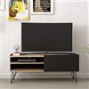 Homemania M.M.01.01.02.02352 Mobile Porta TV Aral, Nero, Legno, Metallo, 124 x 37 x 50 cm