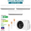 BOSCH CL5000M 82/4 E Set Condizionatore Climatizzatore TrialSplit CL2000 12+9+9 Btu 8,2Kw A++/A+ WiFi Ready Inverter R32 Bianco