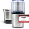 CASO Coffee & Kitchen - Macinacaffè elettrico in acciaio inox, con contenitore extra in acciaio inox, per pesto, noci, spezie, erbe aromatiche, ecc., 200 Watt, colore: Argento