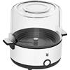 WMF KITCHENminis - Macchina per popcorn, piastra riscaldante rivestita, coperchio per servire, apertura per sciogliere il burro, preparazione con zucchero e sale, salvaspazio, in acciaio inox opaco