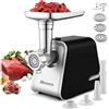 Nictemaw Tritacarne Elettrico 2000 W, Macchina multifunzione con 3 piastre di macinazione e tubi di riempimento per salsicce per uso domestico, Macchina per salsicce in acciaio inox