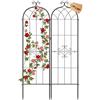 VEVOR Traliccio da Giardinaggio 180x52,5 cm, Set da 2 pz Sostegno in Metallo per Rose Verniciati a Polvere con Design di Connessione, Supporto Metallico Decorativo per Fiori Ortaggi Piante Rampicanti