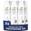 Dove Deodorante Spray Advanced Care Invisible Dry, con Formula Idratante e Delicata sulla Pelle, Formula Anti-macchia, Pelle Asciutta Fino a 72 Ore, Deodorante Uomo e Donna, 6 Pezzi da 150ml