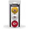 Team Golf NFL 3 Golf Ball Pack, Donna Bambino Uomo Unisex, Kansas City Chiefs, 8 Inches
