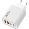 Generico Caricatore 120w, Caricatore USB C Presa, 120w 4-Porto Alimentatore USB Multipla Ricarica Veloce Tipo C Caricabatterie Spinotto Multiplo Carica Spinas Rapido Caricatores
