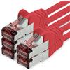 freiwerk Cavo di Rete Cat.6 3 Metri Rosso - 5 x Cavo Ethernet Lankabel Cat6 Cavo di Rete LAN Sftp Pimf Patchcable 1000 Mbit s Compatibile con Cat5 Cat5e Cat6a Cat7 Cat8