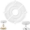 Generico Rosone A Due Parti Per Lampade Da Soffitto, 1 Paio Di Rosoni Decorativi In PU Bianco Per Illuminazione, Copertura Per Lampada Da Soffitto Domestica Con Piastra A Due Parti, Elegante Paralume
