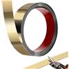 CAAGGMM Listello da Parete, Modanatura Cromata Autoadesiva, Modanatura In Acciaio Inox, 5m x 4cm, Flessibile, per Soffitti e Cornici di Specchi, Oro