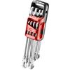Facom 440.JP8 gioco di 8 chiavi miste con un Custodia portatile (8 - 10 - 11 - 12 - 13 - 14 - 17 - 19 mm) forcella orientata a 15 ° e sottile - Inventario istantanea., Rosso e Nero, set di 8 pezzi
