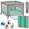 lionelo Mille Box per Bambini con materassimio, 100 x 100 cm | Da 0 a 36 Mesi, fino a 15 kg, Materasso 3D, Ingresso Laterale con Cerniera, Ruote con Freno, Facile da Piegare