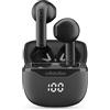 cellularline CORE Auricolari Bluetooth True Wireless con Custodia di Ricarica, Display LED, 16 Ore Play Time, Controlli Touch, Autopairing, Nero