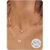ORAZIO Collana Donna Catenina Argento 925 Cuore Zircone Farfalla Catenina Argento Collana Oro Donna Collana Lunga Gioielli Donna Girocollo