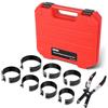DNA MOTORING TOOLS-00537 - Set compressore ad anello per motore, con pinze a compressione e 7 anelli per pistone (2-7/8 - 4-5/8) - per auto, camion e moto, kit di installazione e rimozione